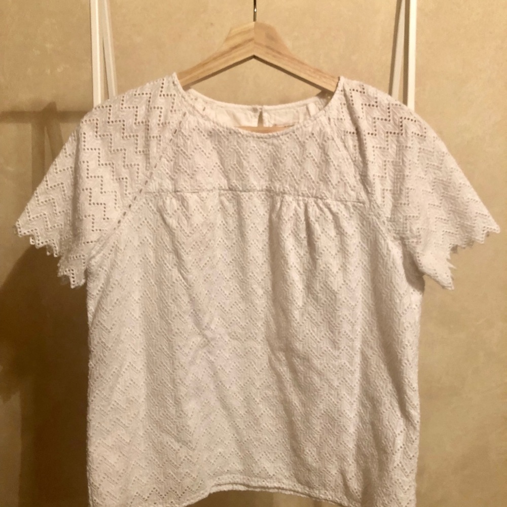 J.Crew White Lace Blouse